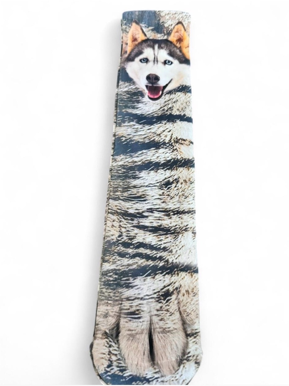 Siberian Husky Graphic Crew Socks - Blue Gray